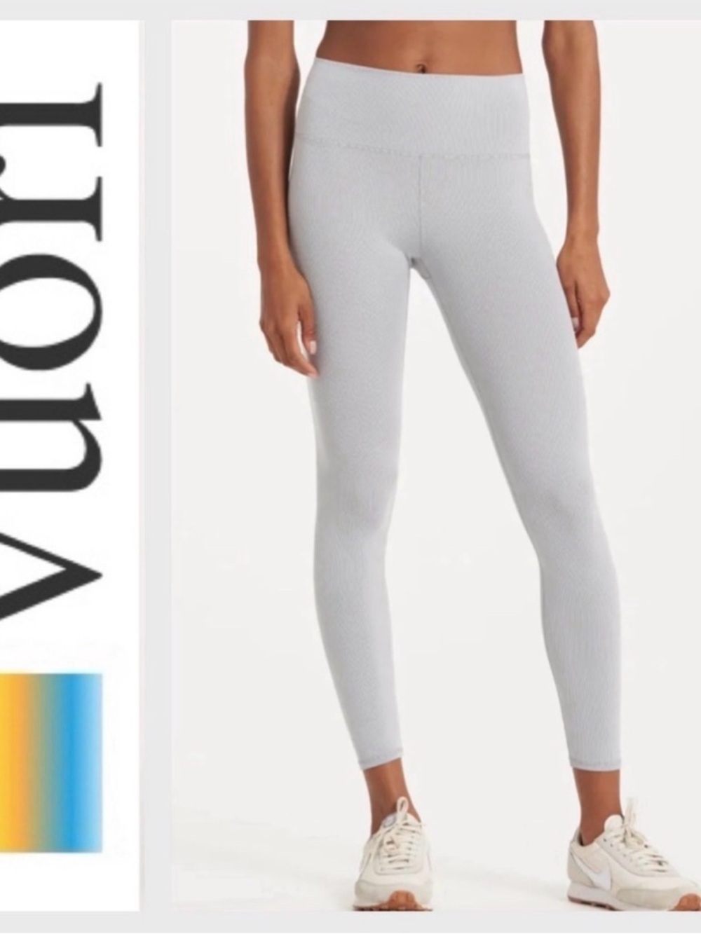 Vouri Lux Rib Studio Leggings High Rise Pale Gray Ribbed AZ0491